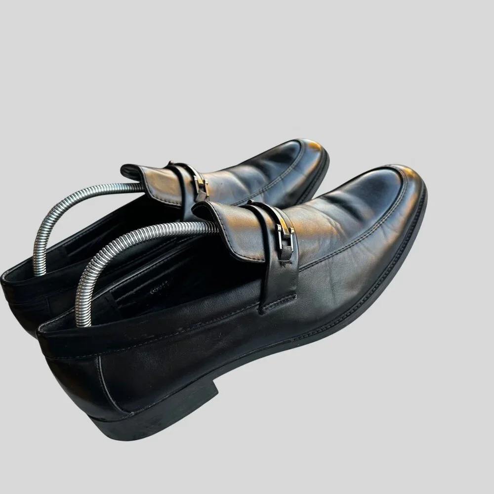 Marco Vitale Mens Black Synthetic Dress Loafer Shoes Size 11